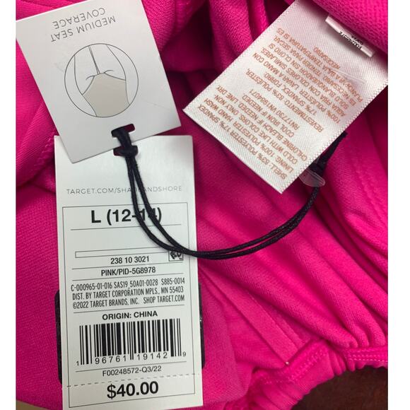 NWT New Shade & Shore Womens Large Medium Seat Coverage Back Tie Swim Suit - Picture 3 of 3